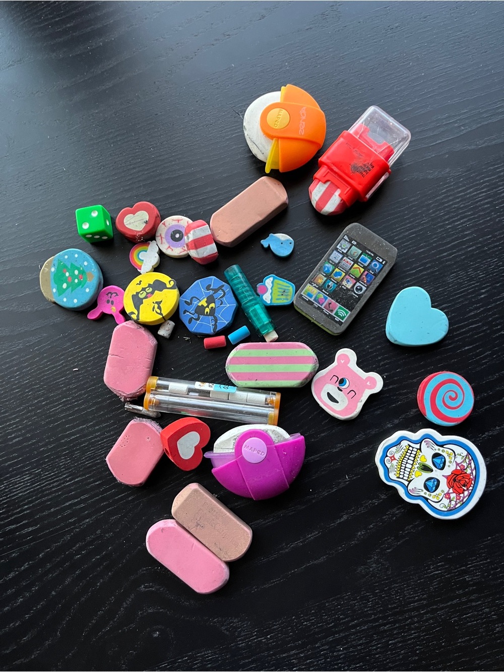 Assorted Kids Toy Erasers Lot Cute Variety - Colorful Mixed Shapes